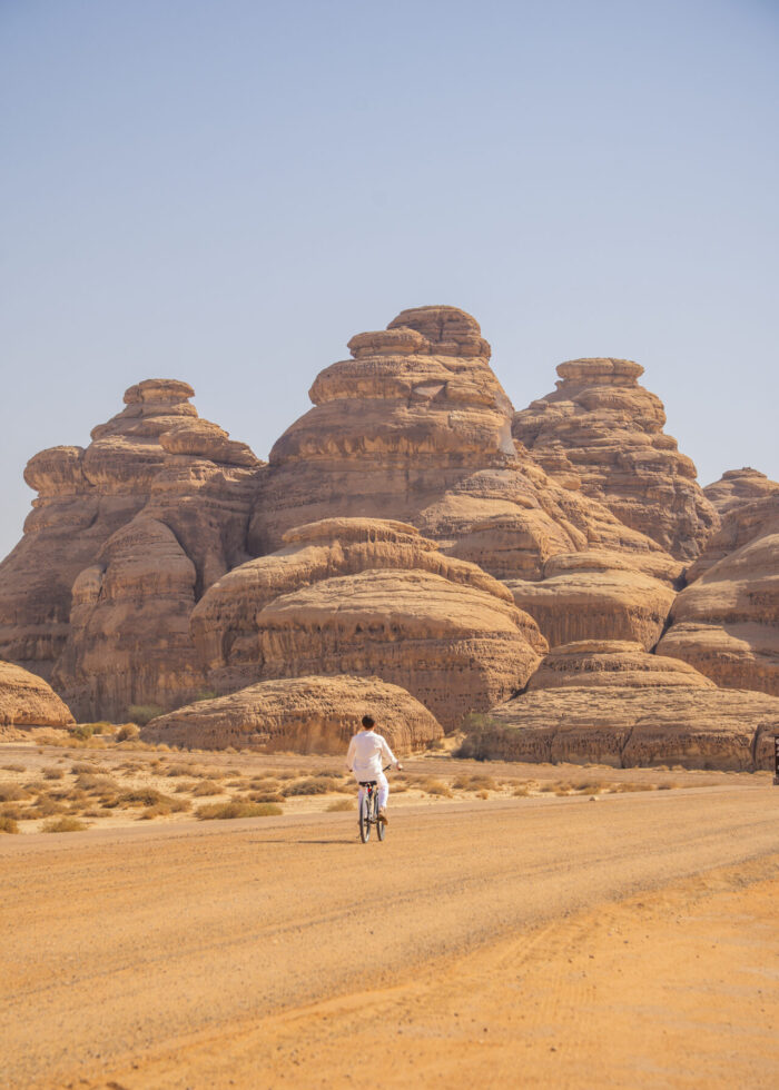 Chedi Hegra Desert cycling images
