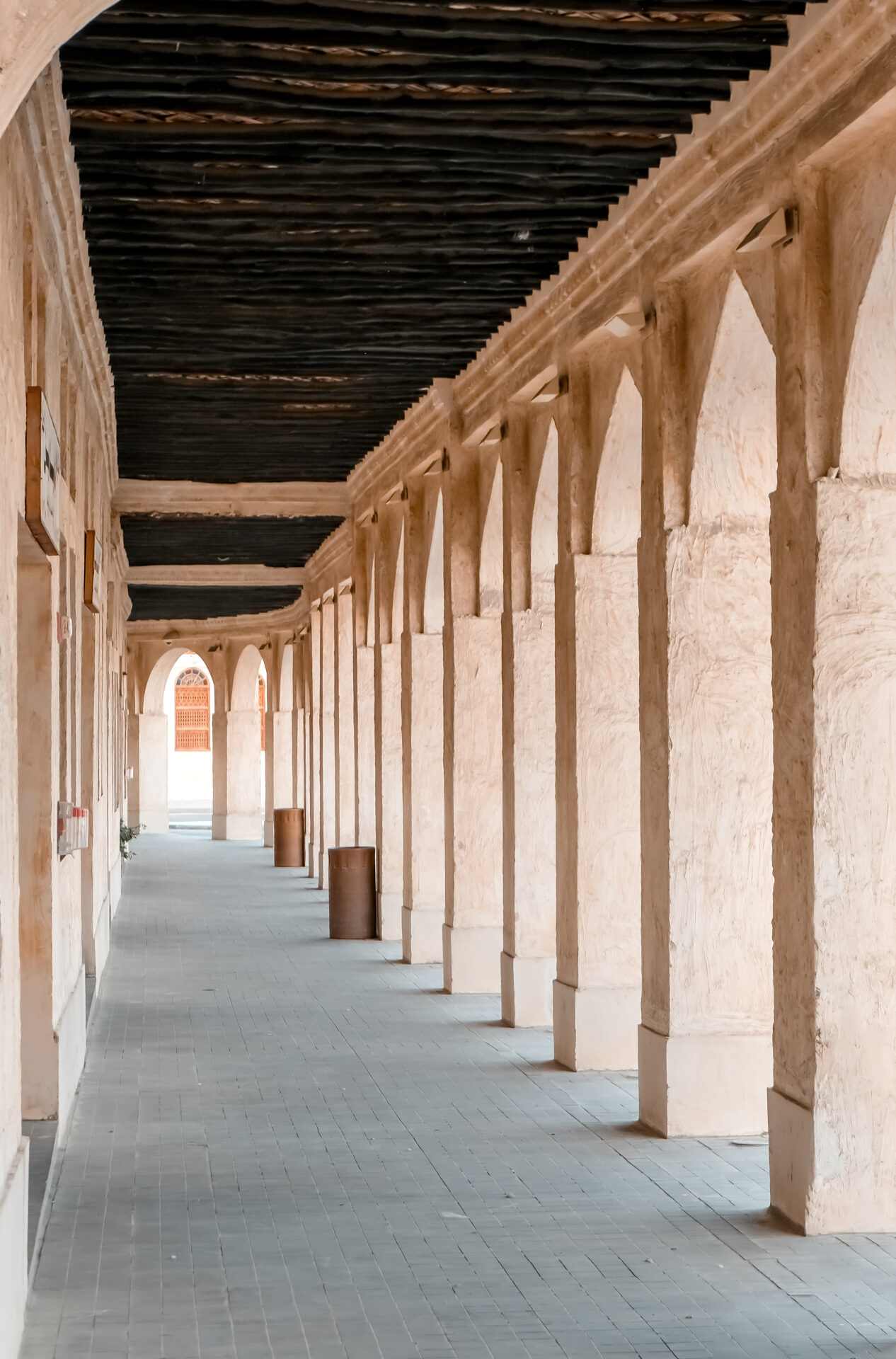 corridor of arches in old souk in perspective do utc
